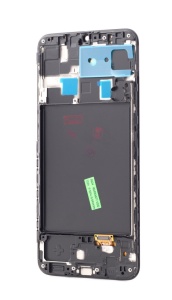 LCD Samsung Galaxy A20, A205, Negru + Rama, [OLED] - pentru înlocuirea ecranului, compatibil cu Samsung, disponibil pe thenx.net