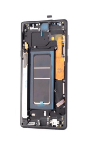 LCD Samsung Galaxy Note 9, N960, Negru + Rama, Small Glass - pentru înlocuirea ecranului, compatibil cu Samsung, disponibil pe thenx.net