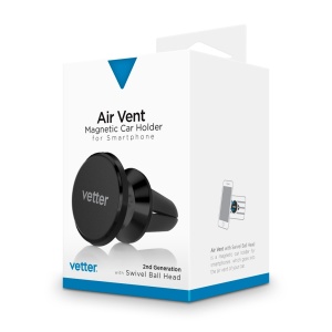 Magnetic Car Holder, Air Vent with Swivel Ball Head 2nd Gen, Aluminum, Negru, disponibil pe thenx.net