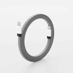 Cablu USB-C, loopFiT, USB-C to USB-C Magnetic self-looping Cable, 1.5m, Silver - Img 9