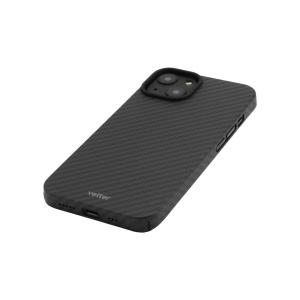 Husa iPhone 14, Clip-On Compatibil MagSafe, made from Aramid Fiber, Full Cover Kevlar, Negru, disponibil pe thenx.net