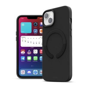 Husa iPhone 14 Plus, Clip-On Vegan Leather, Compatibil MagSafe, Negru - Img 7