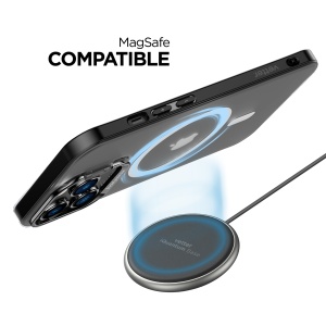 Husa iPhone 14 Pro Max, Clip-On Hybrid Compatibil MagSafe, with Metal Stand, Green, disponibil pe thenx.net