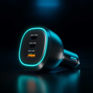 Incarcator turbo165, Super Fast Car Charger, 2 x USB-C PC3.1, 1xUSB-A QC3, 165W