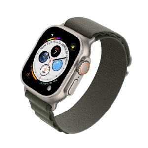keepON, Nylon Braided Sport Band for Apple Watch Ultra 2, Ultra 49mm, Verde, disponibil pe thenx.net