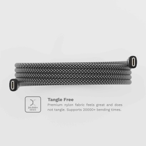Cablu unTWiST, USB-C to USB-C Magnetic self-looping Cable, 1m, Negru and Silver, disponibil pe thenx.net