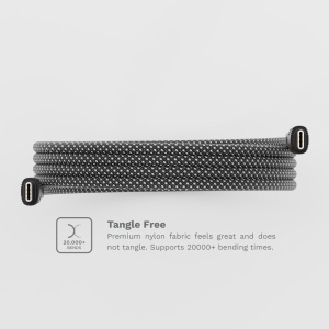 Cablu unTWiST, USB-C to USB-C Magnetic self-looping Cable, 1m, Negru and Silver - Img 7
