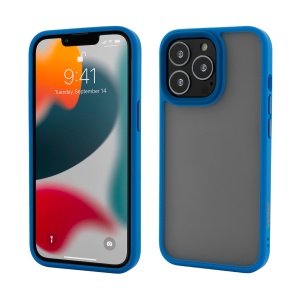 Husa iPhone 13 Pro, Clip-On Hybrid, Shockproof Soft Edge and Rigid Back Cover, Light-Blue, disponibil pe thenx.net