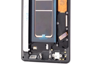 LCD Samsung Galaxy Note 9, N960, Negru + Rama, Small Glass - pentru înlocuirea ecranului, compatibil cu Samsung, disponibil pe thenx.net