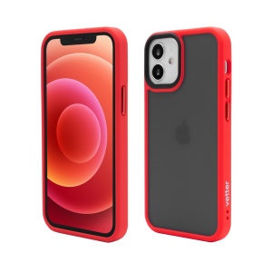 Husa iPhone 12 mini, Clip-On Hybrid, Shockproof Soft Edge and Rigid Matte Back Cover, Rosu