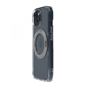 Husa iPhone 14 Plus, Clip-On Crystal Compatibil MagSafe, with 360 degree rotating stand, Transparent - Img 7