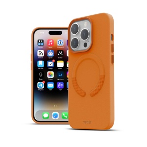Husa iPhone 14 Pro Max, Clip-On Vegan Leather, Compatibil MagSafe, Golden Brown, disponibil pe thenx.net