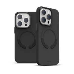 Husa iPhone 14 Pro Max, Clip-On Vegan Leather, Compatibil MagSafe, Negru - Img 6