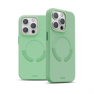 Husa iPhone 15 Pro Max, Clip-On Vegan Leather, Compatibil MagSafe, ice Sea Blue - Img 6