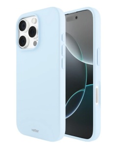 Huse iPhone 16 Pro Max, Clip-On Soft Touch Silk Series Compatibil MagSafe, Light Blue - thenx.net