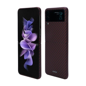 Husa Samsung Galaxy Z Flip3 5G, Clip-On, made from Aramid Fiber, Kevlar, Rosu, compatibil cu Samsung, disponibil pe thenx.net