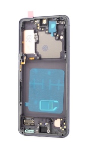 LCD Samsung Galaxy S21 5G, G991, Negru + Rama, [OLED] - pentru înlocuirea ecranului, compatibil cu Samsung, disponibil pe thenx.net