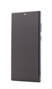 LCD Samsung Galaxy S22 Ultra 5G, S908, Negru + Rama, Incell