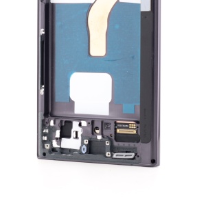 LCD Samsung Galaxy S22 Ultra 5G, S908, Negru + Rama, [OLED] - pentru înlocuirea ecranului, compatibil cu Samsung, disponibil pe thenx.net