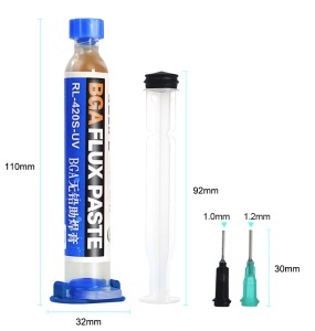 RELIFE  RL-420S-UV Syringe type flux  .Configure  needles and.Needle + push rod for easier to use Active ingredients, improve fluidity, easier to tin Syringe design ，Welding is not wasteful, more precise, and the sealing plug can be reused many times afte