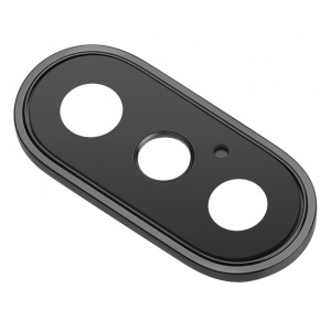 Geam Camera iPhone X + Rama, Negru, disponibil pe thenx.net