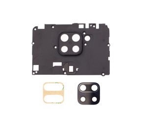 Geam Camera Xiaomi Redmi Note 9, Negru + Rama