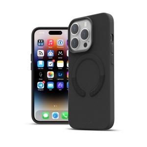 Husa iPhone 14 Pro Max, Clip-On Vegan Leather, Compatibil MagSafe, Negru - Img 7