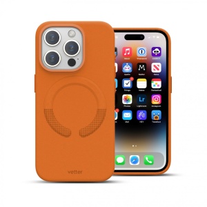 Husa iPhone 15 Pro, Clip-On Vegan Leather, Compatibil MagSafe, Golden Brown - Img 8