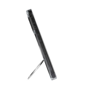 Husa iPhone 15 Pro Max, Clip-On Crystal Compatibil MagSafe, with 360 degree rotating stand, Transparent, disponibil pe thenx.net