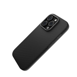 Husa iPhone 16 Pro Max Clip-On Compatibila MagSafe Aramid Fiber Hybrid Kevlar Negru_4