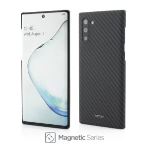 Husa Vetter Samsung Galaxy Note 10, Clip-On Ultra Slim, Aramid Fiber Kevlar, Magnetic, Negru