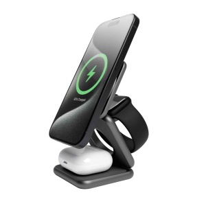 iFold Base, Foldable 3in1 Wireless Charging Stand with Qi2, Aluminum, disponibil pe thenx.net