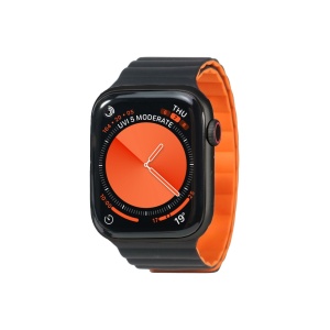 keepON, magnetic band for Apple Watch 9, 8, 7, 6, 5, 4, 42/44/45mm, Orange cu Negru, disponibil pe thenx.net