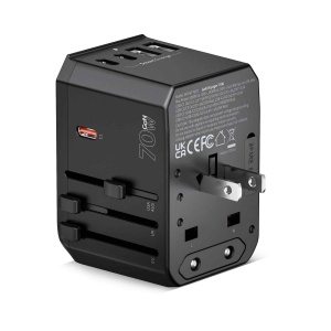 GaN Voyager 70W, Global Adapter with High-Speed USB-C & USB-A Charging, disponibil pe thenx.net