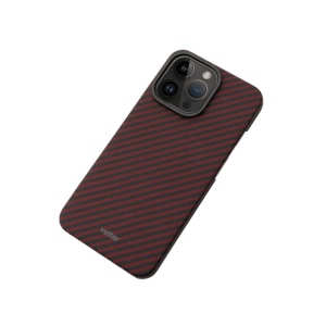 Husa iPhone 14 Pro, Clip-On Compatibil MagSafe, made from Aramid Fiber, Kevlar, Rosu - Img 5