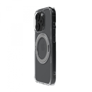 Husa iPhone 15 Pro Max, Clip-On Crystal Compatibil MagSafe, with 360 degree rotating stand, Transparent - Img 7