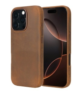 Husa iPhone 16 Pro Max, leatherUP Patina, Natural Finish, MagSafe Compatible - thenx.net