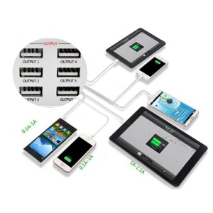 Incarcator USB Multiport 6 Porturi 40W cu AfiSaj LCD pentru Incarcare Rapida - pentru înlocuirea ecranului,  disponibil pe thenx.net