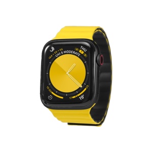keepON, magnetic band for Apple Watch 9, 8, 7, 6, 5, 4, 42/44/45mm, Galben cu Negru, disponibil pe thenx.net