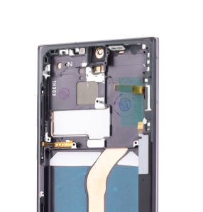 LCD Samsung Galaxy S22 Ultra 5G, S908, Negru + Rama, [OLED] - pentru înlocuirea ecranului, compatibil cu Samsung, disponibil pe thenx.net