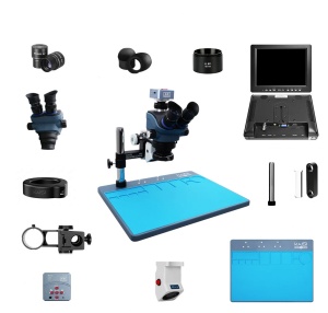 Microscop Trinocular Stereo TX-350s Plus cu Camera Video 4K 3.5X-100X Zoom Simul Focal pentru Reparatii PCB