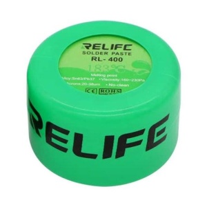 Pasta Relife RL-400, Solder Paste Flux No-clean, Original pentru Lipire, Sn63/Pb67, 183°C, disponibil pe thenx.net