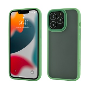 Husa iPhone 13 Pro Max, Clip-On Hybrid, Shockproof Soft Edge and Rigid Back Cover, Light-Green, disponibil pe thenx.net