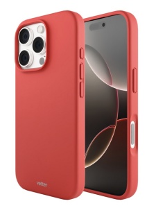 Husa iPhone 16 Pro, Clip-On Soft Touch Silk Series MagSafe Compatible, Red - thenx.net