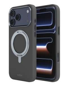 Husa iPhone 17 Pro Max, Clip-On Silk Series with foldable stand, Mag Safe Compatible, Grey - thenx.net