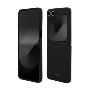 Husa Samsung Galaxy Z Flip6 5G, Clip-On, made from Aramid Fiber, Kevlar, Negru, compatibil cu Samsung, disponibil pe thenx.net