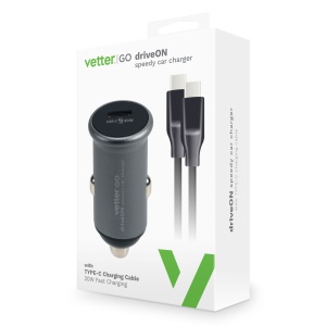Incarcator driveON, Smart Car Charger with USB-C, Vetter Go, Power Delivery, 20W, disponibil pe thenx.net