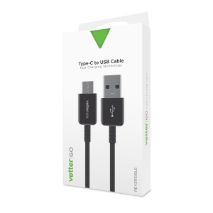 Cablu USB-C, Vetter GO, Negru, disponibil pe thenx.net