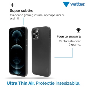 Husa iPhone 12 Pro Max, Clip-On, Ultra Thin Air Series, Negru - Img 2