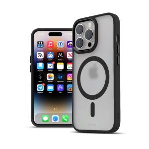 Husa iPhone 14 Pro Max, Clip-On Hybrid, Matt, Compatibil MagSafe, Negru - Img 5